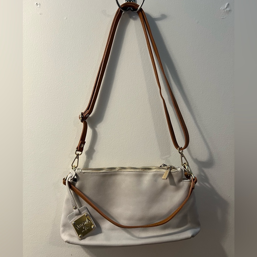 Valentina Cream and Tan Shoulder Bag